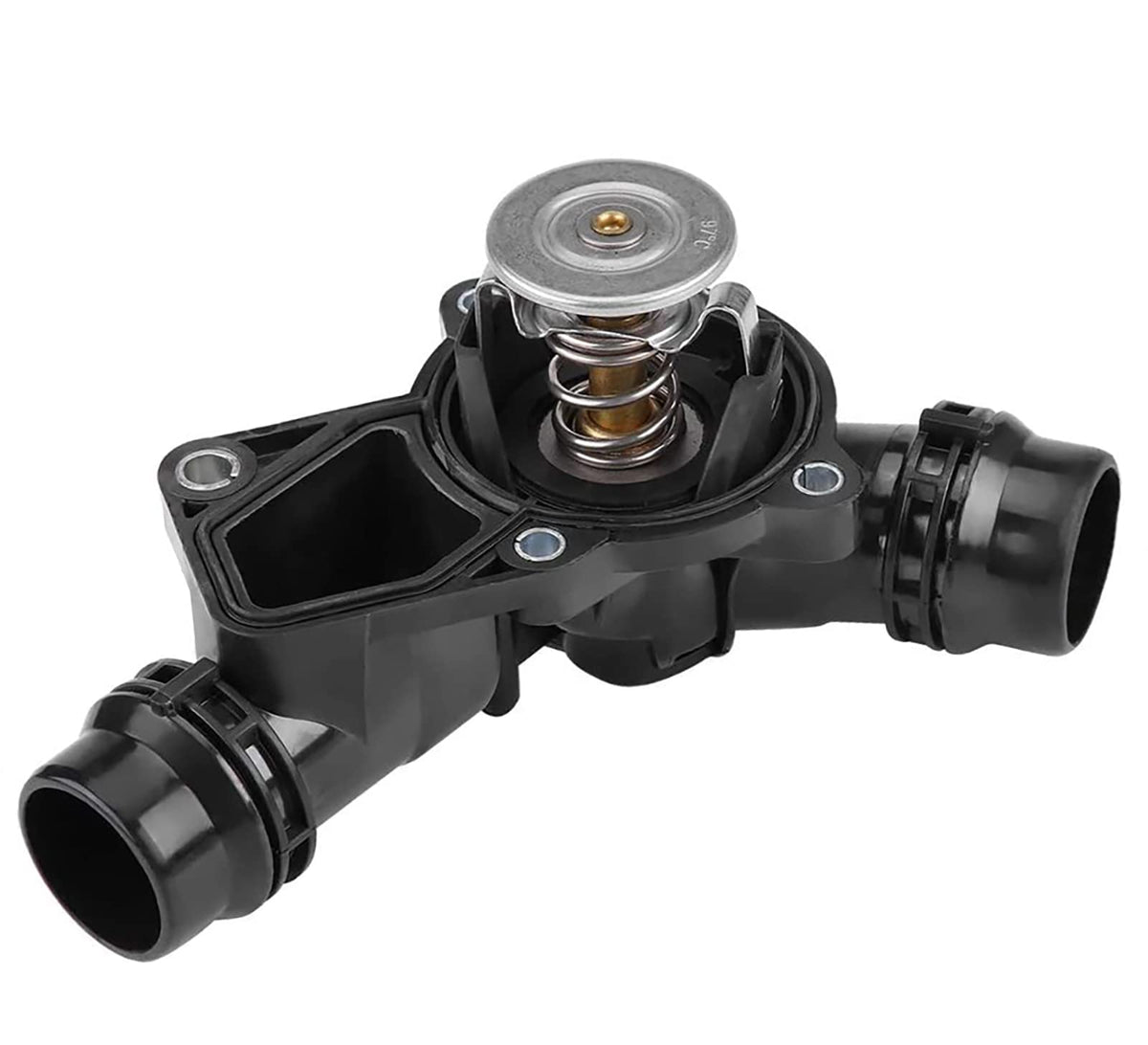KAKO BMW thermostat housing front view showing durable construction and fit