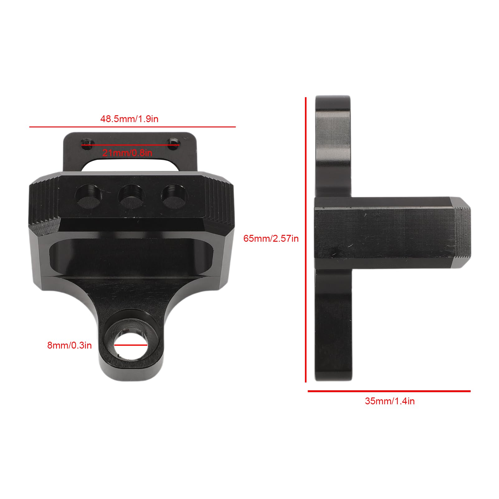 Kaloeou CNC billet aluminum bracket front highlighting durability
