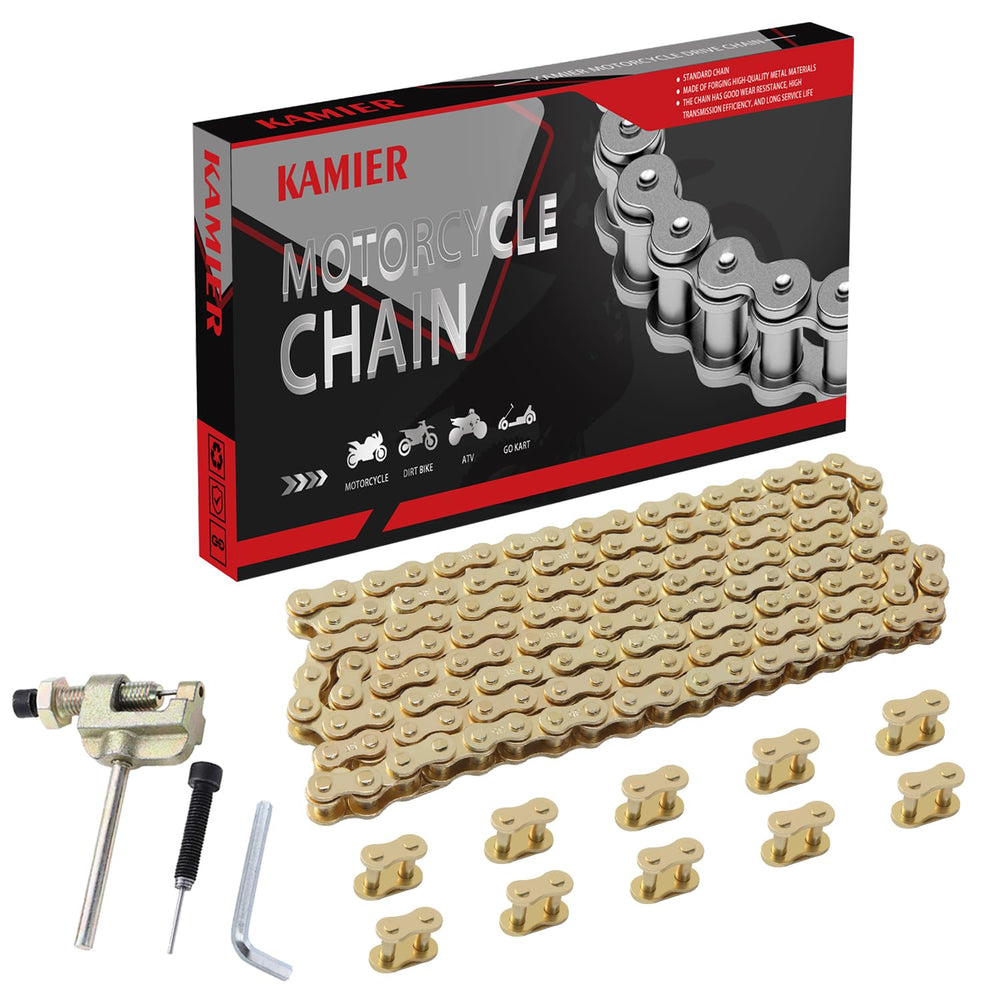 Kamier 35 drive chain 140 links in gold for reliable power transfer on mini bikes.