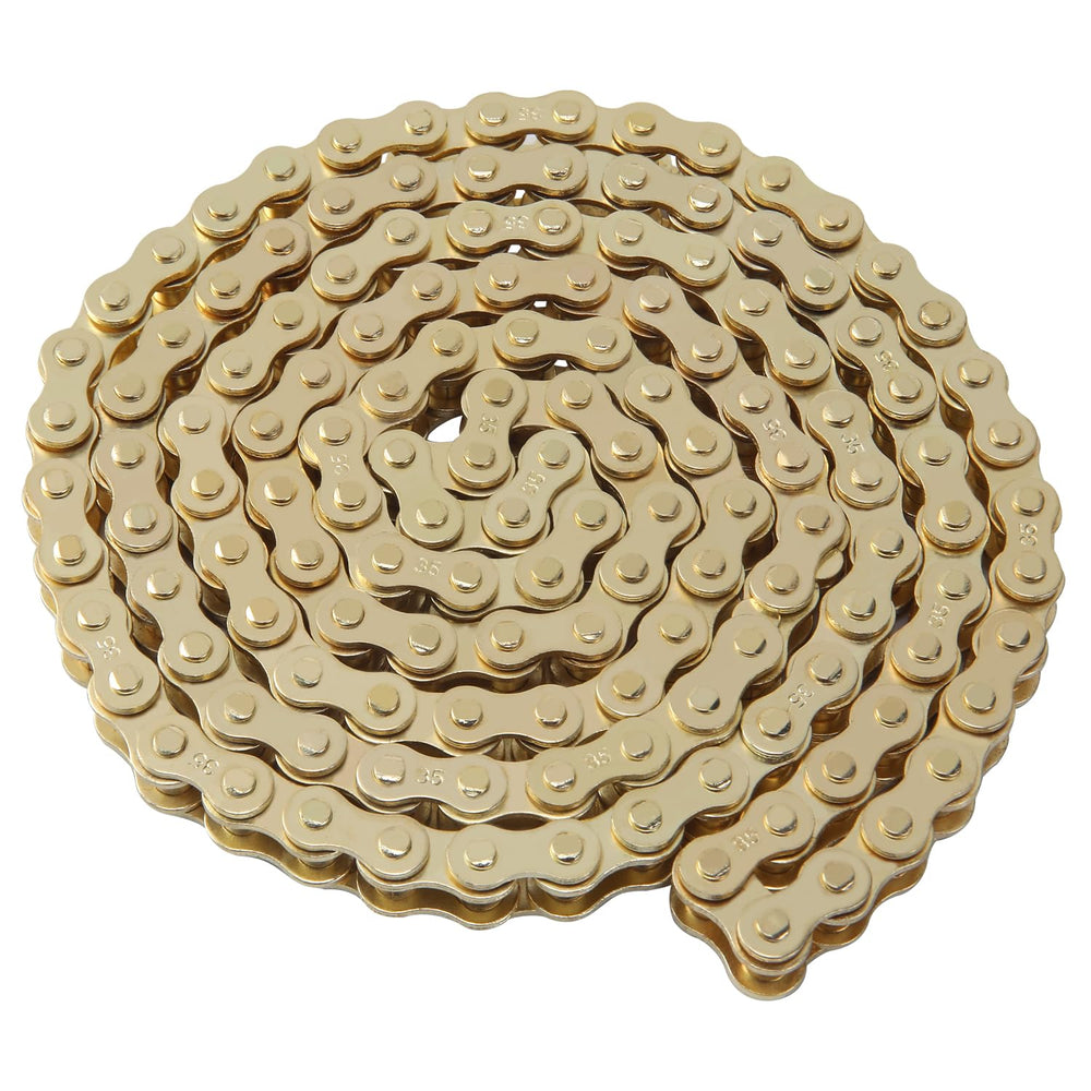 Kamier 35-drive-chain closeup shows durable gold finish.