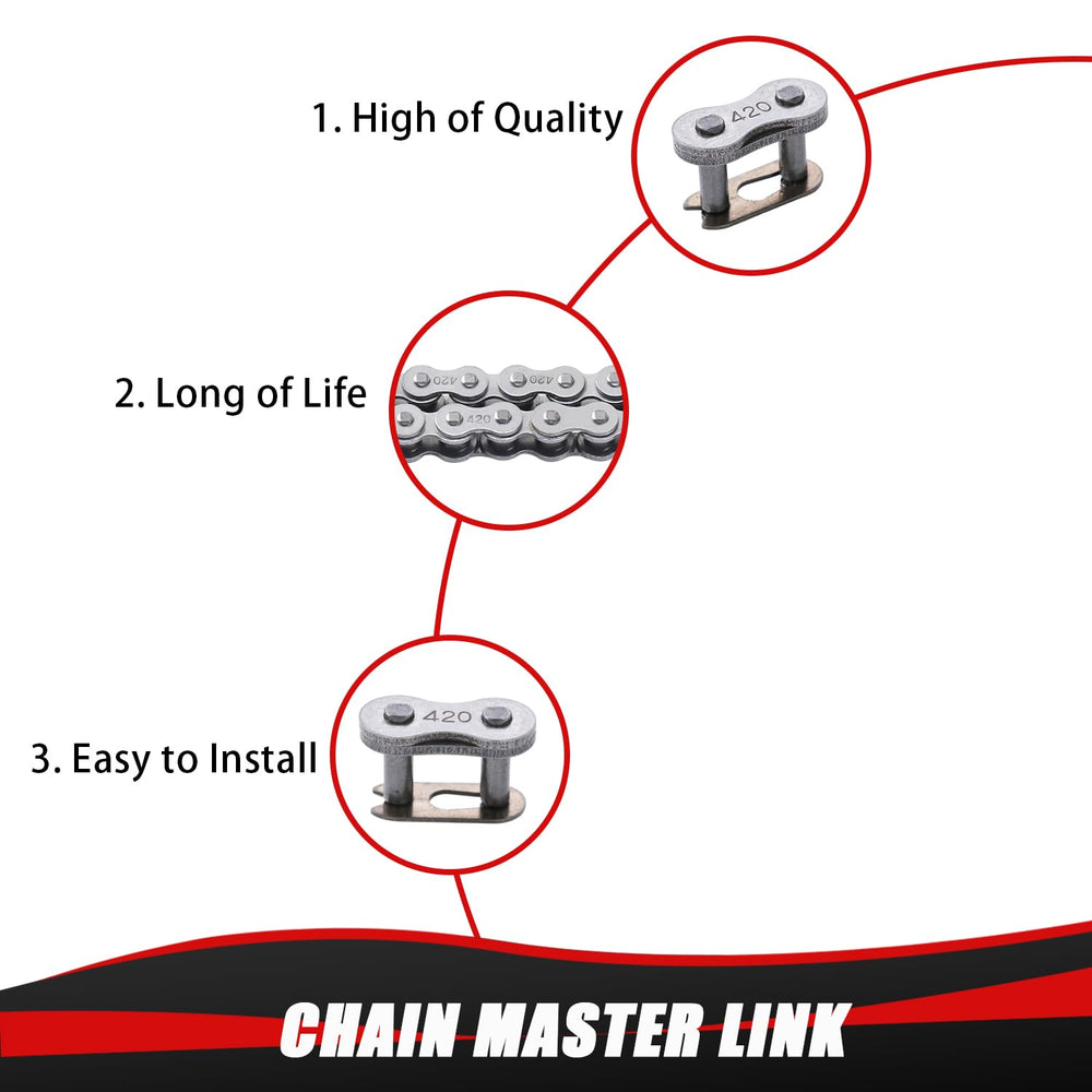 KAMIER 420 chain in packaging showing complete parts.