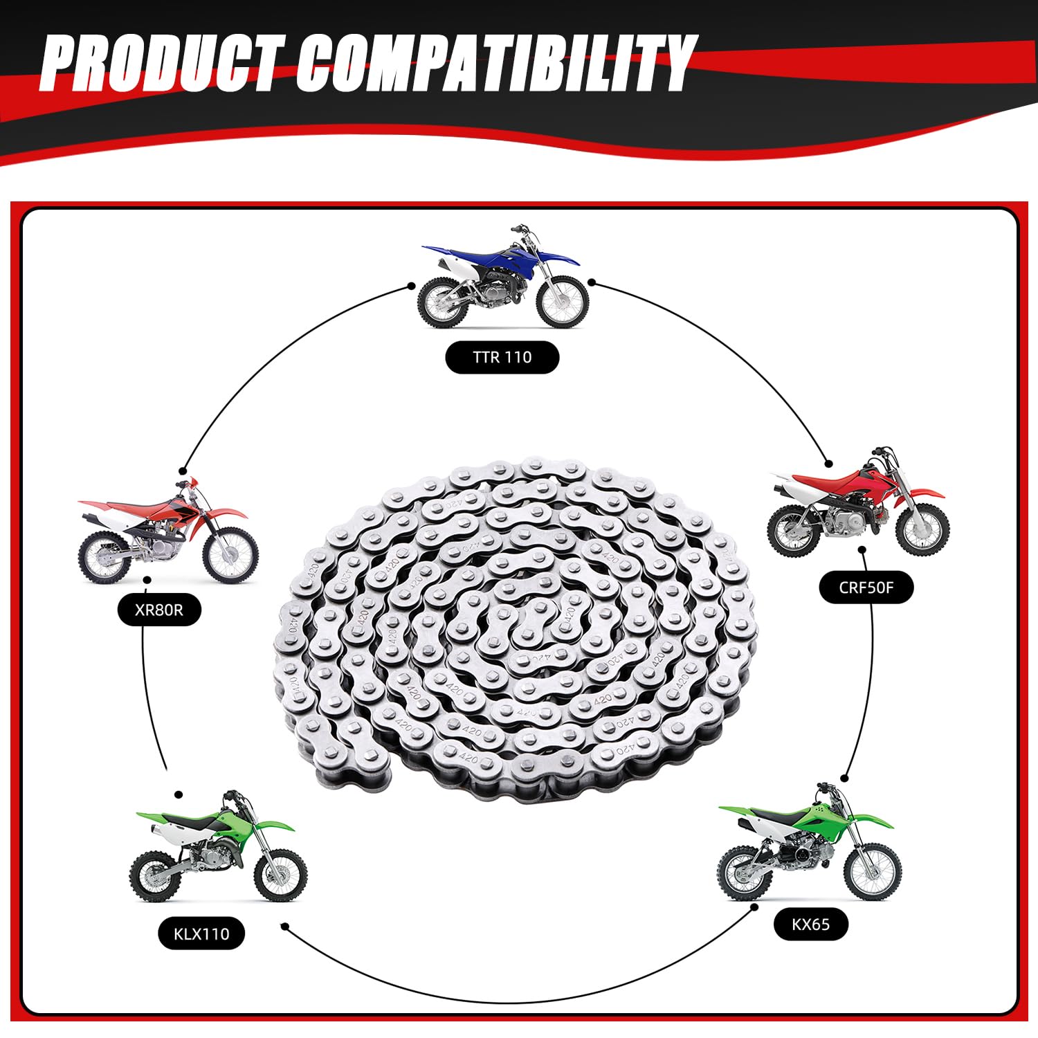 KAMIER chain-breaker tool included for easy on-site chain length adjustments