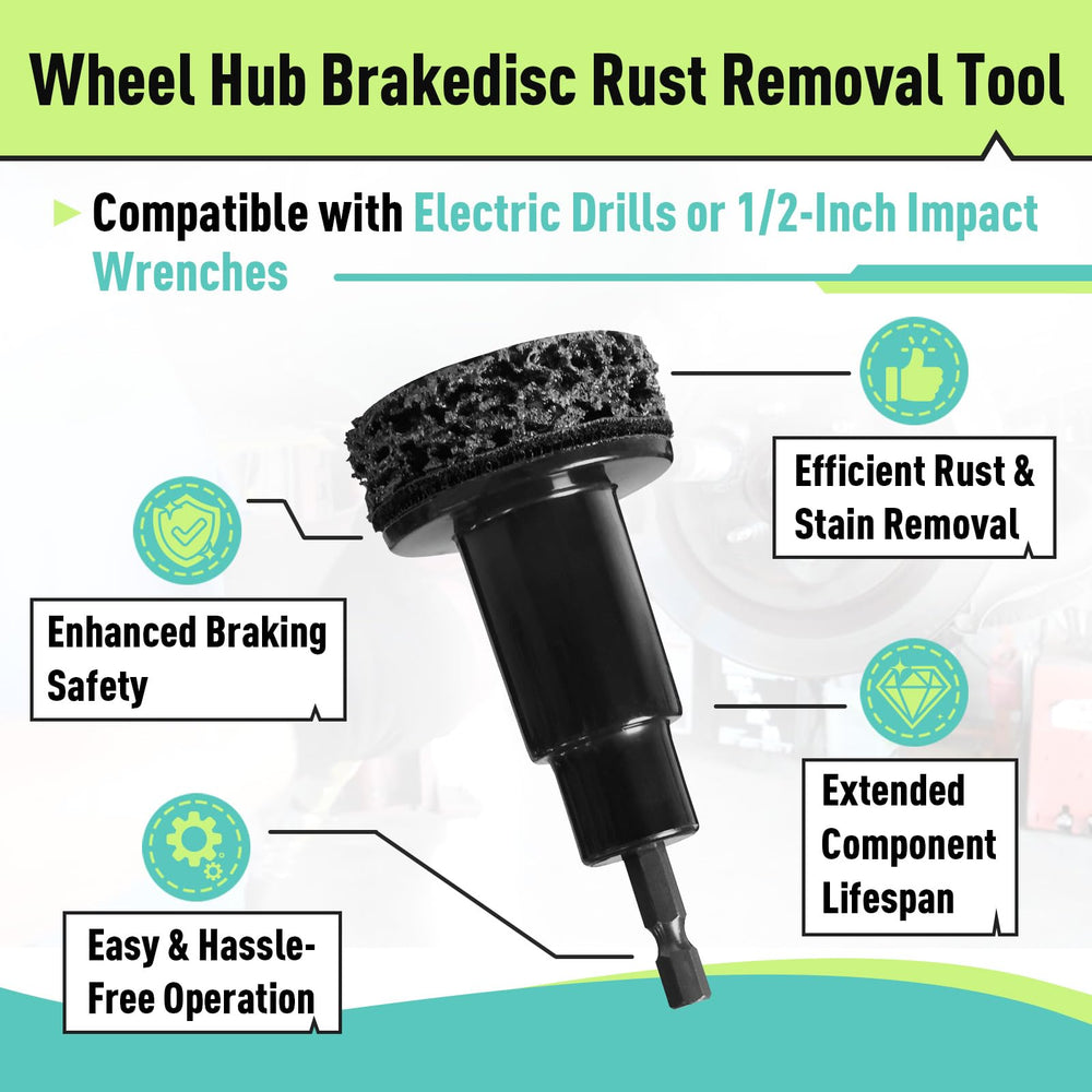 Rust and dirt removal from hub and rotor with Kamrexi kit.