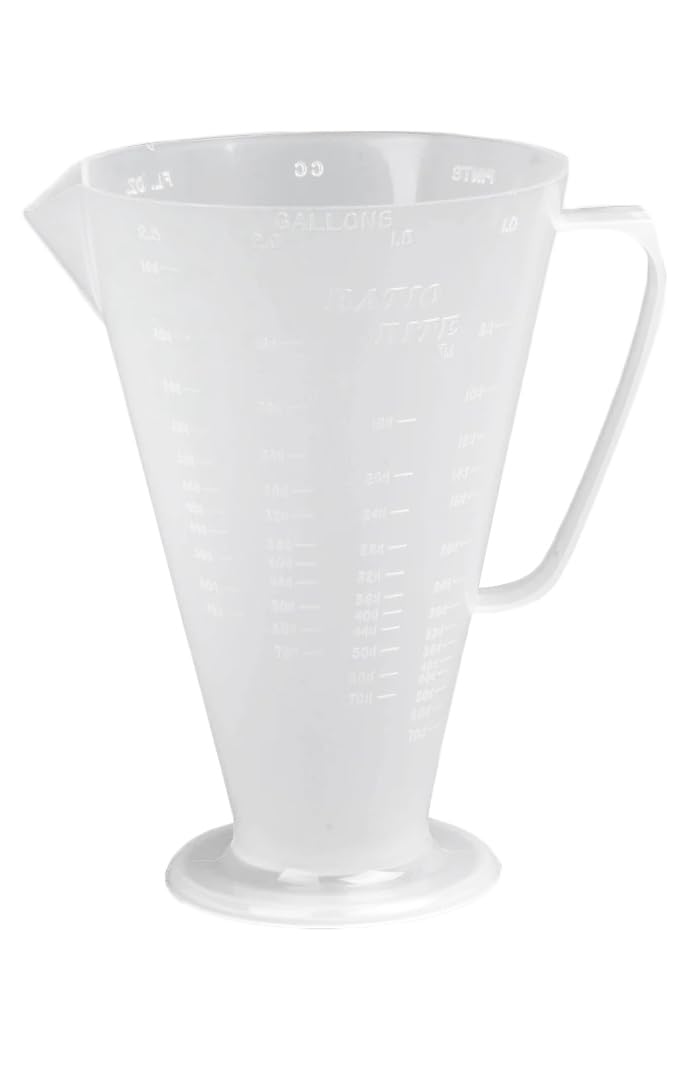 KAMTEC Ratio Rite RR100-02 premix cup with clear calibration marks for precise gas-oil measurements