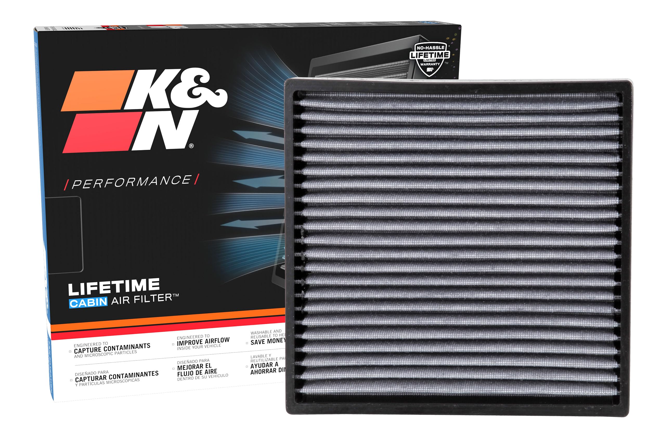 K&N lifetime cabin air filter installation ready for Ford Mustang.