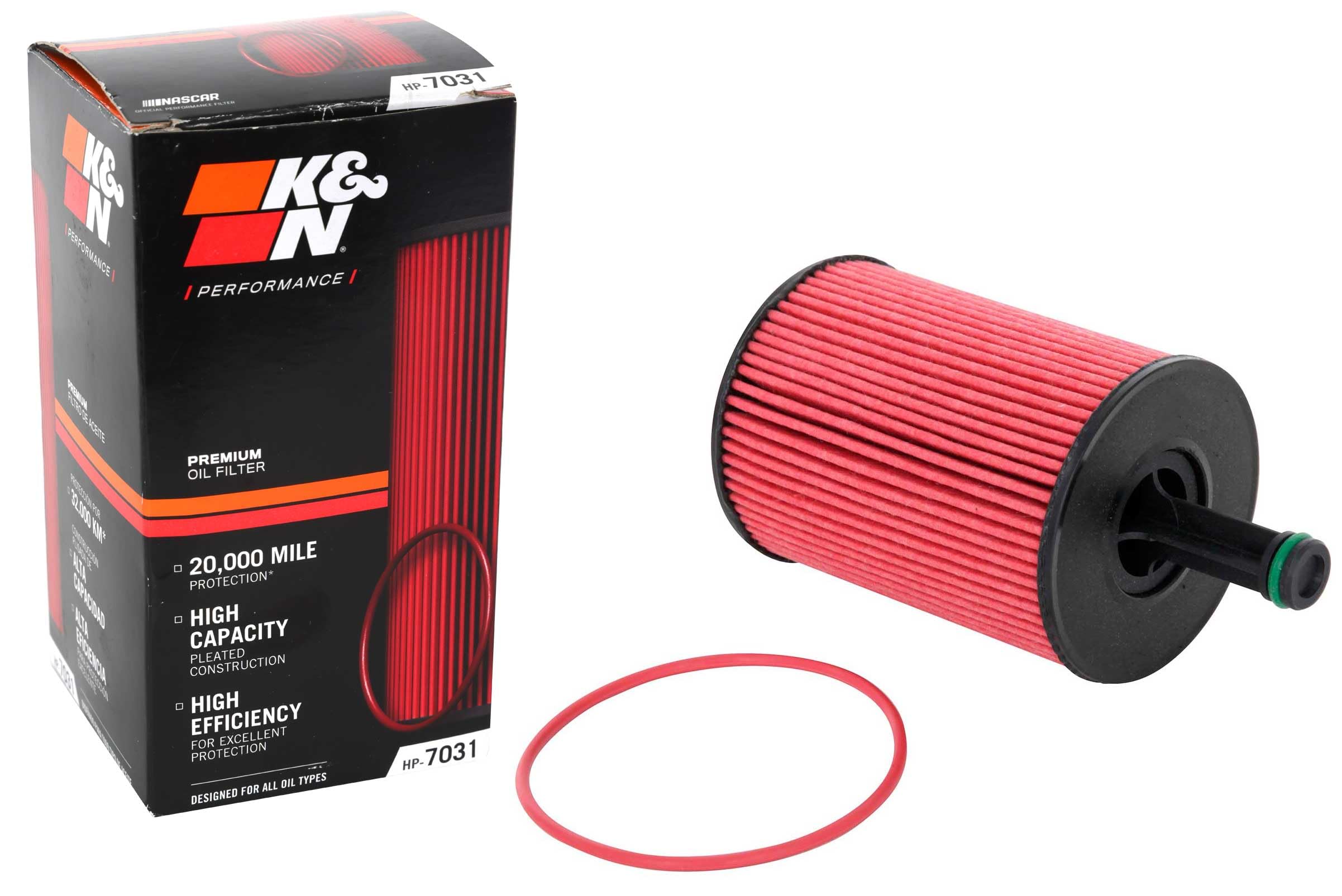 K&N premium oil filter high-flow design ensures steady oil delivery.