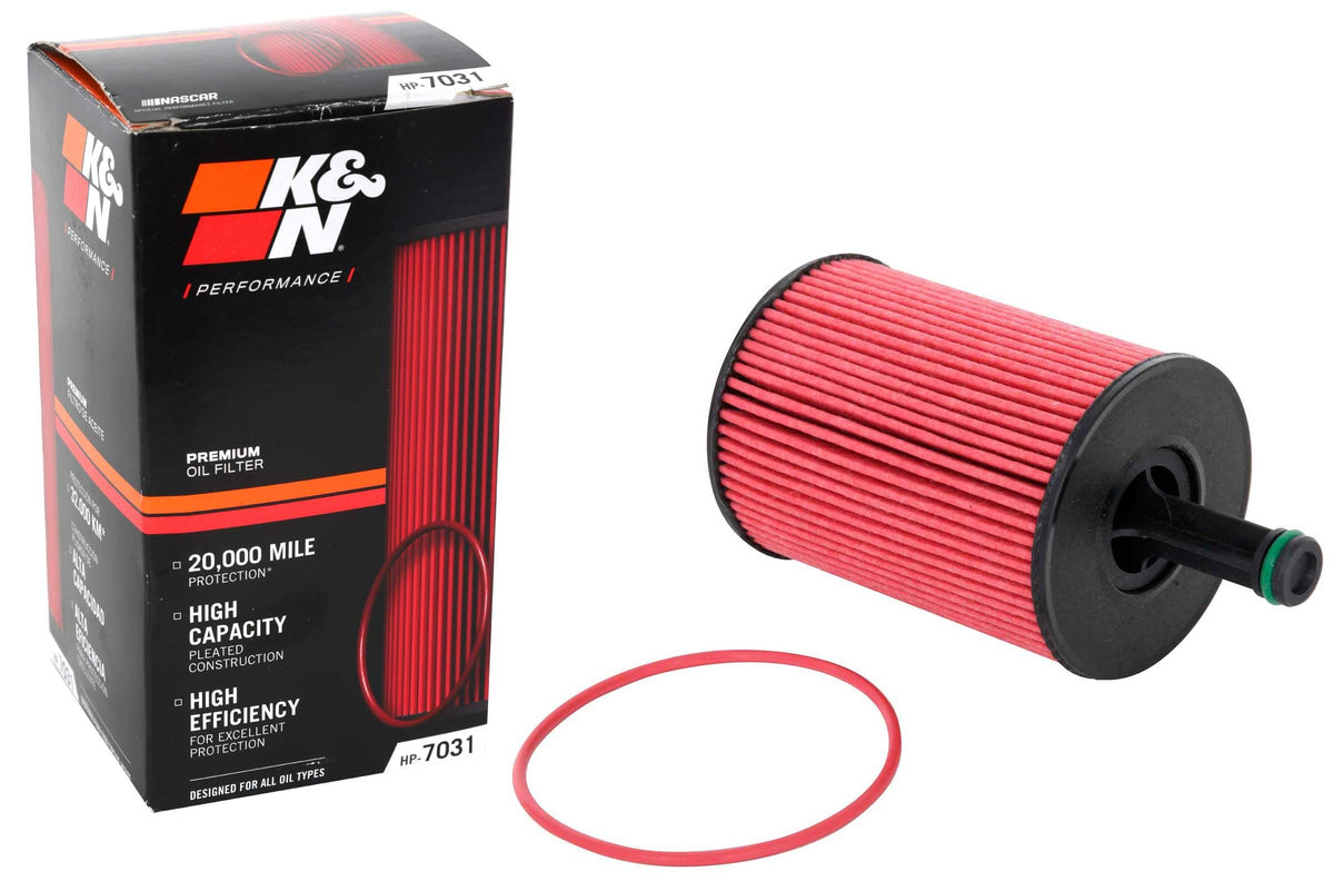 K&N premium oil filter high-flow design ensures steady oil delivery.