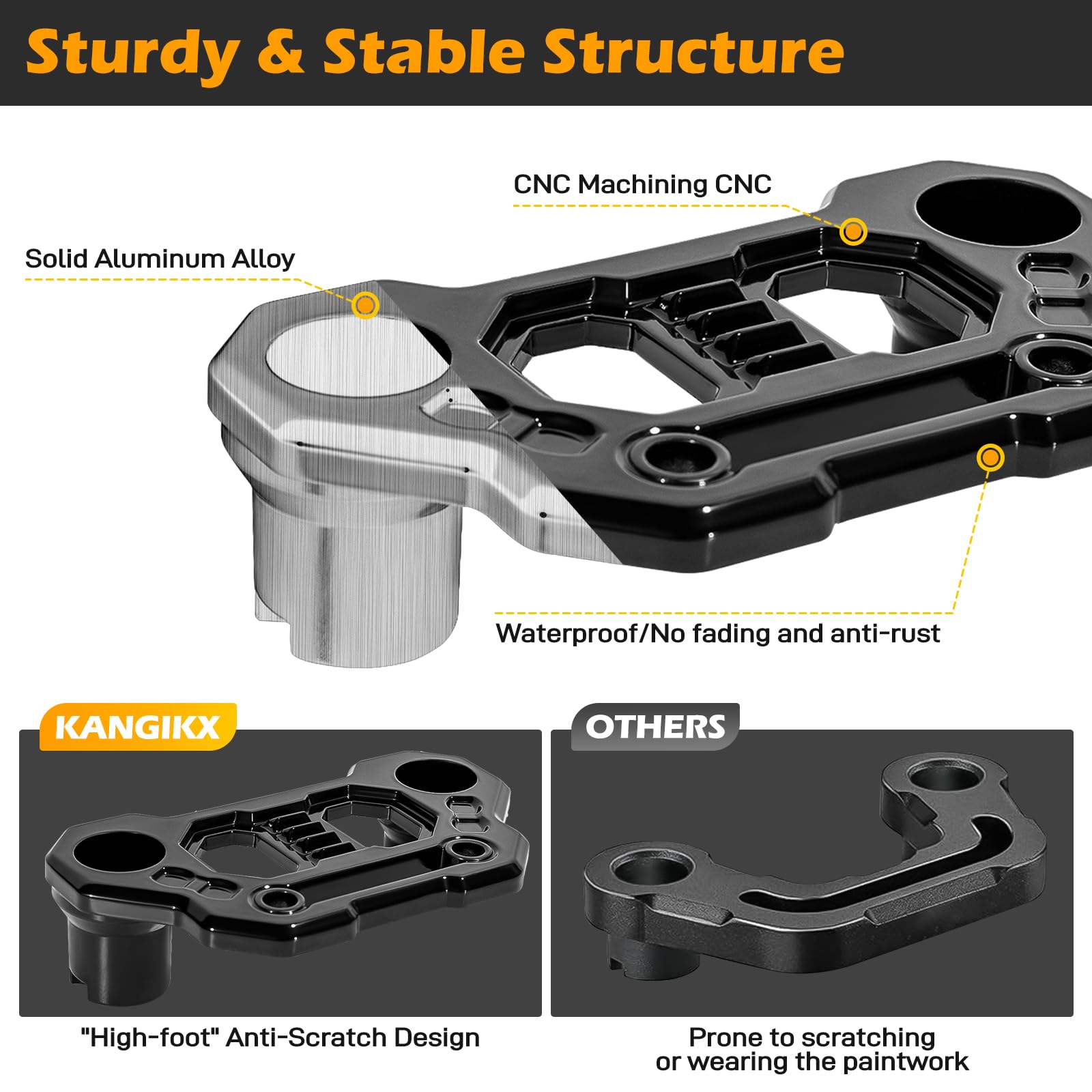 KANGIKX aluminum light bar mount bracket offers durable, weather-resistant mounting