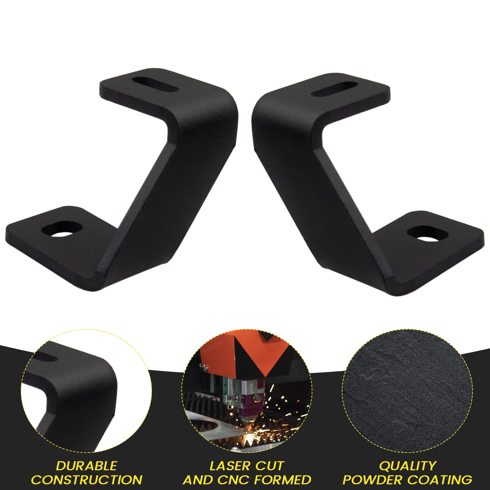 KANGIKX F150 hood light mount bracket assembly detail highlights CNC craftsmanship and matte finish