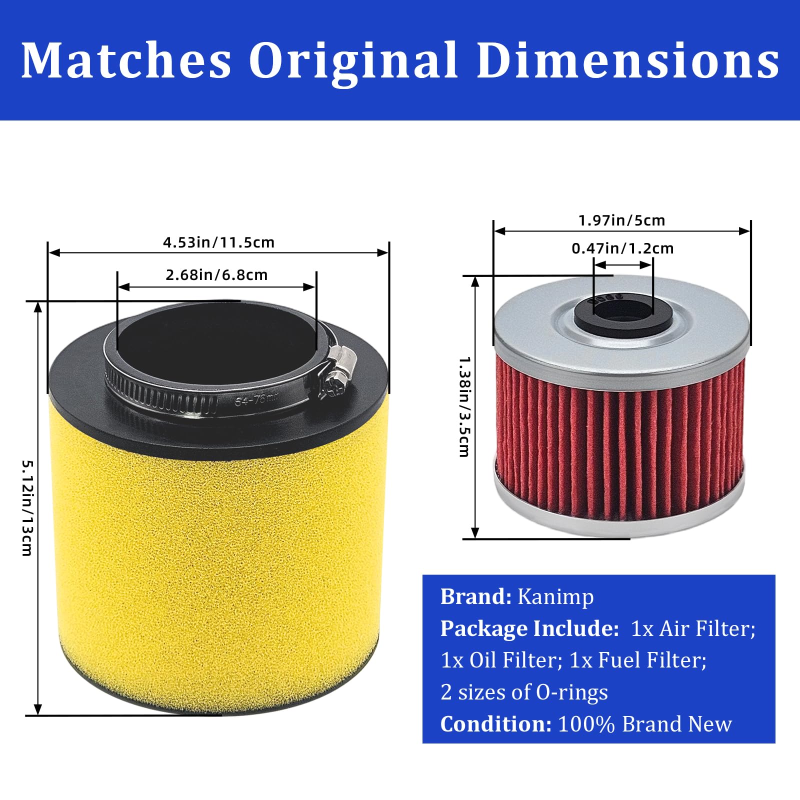 Kanimp oil filter 15412-HM5-A10 close-up with OEM-style protection