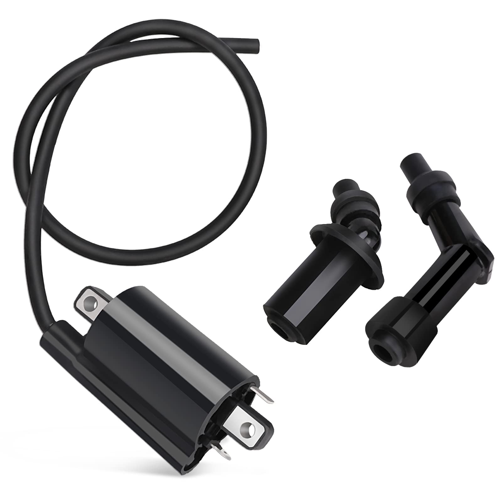 KanSmart ignition coil front view with compact design for Kawasaki Mule.
