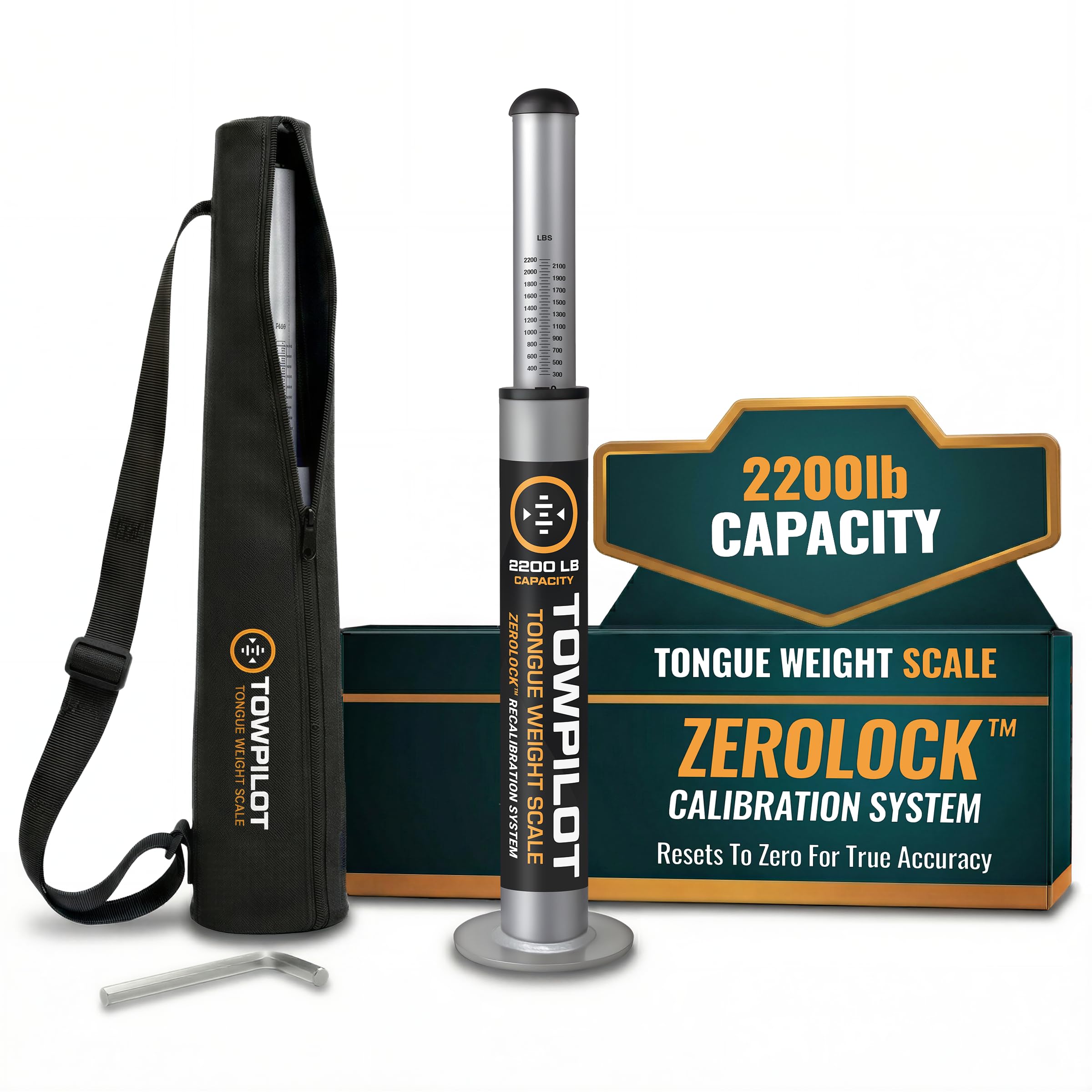 KANU TowPilot scale front view shows a compact rugged design for reliable tongue weight checks.