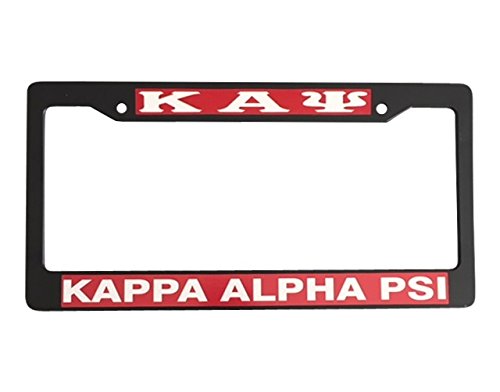 Kappa Alpha Psi black license plate frame for front and back of car, durable and stylish