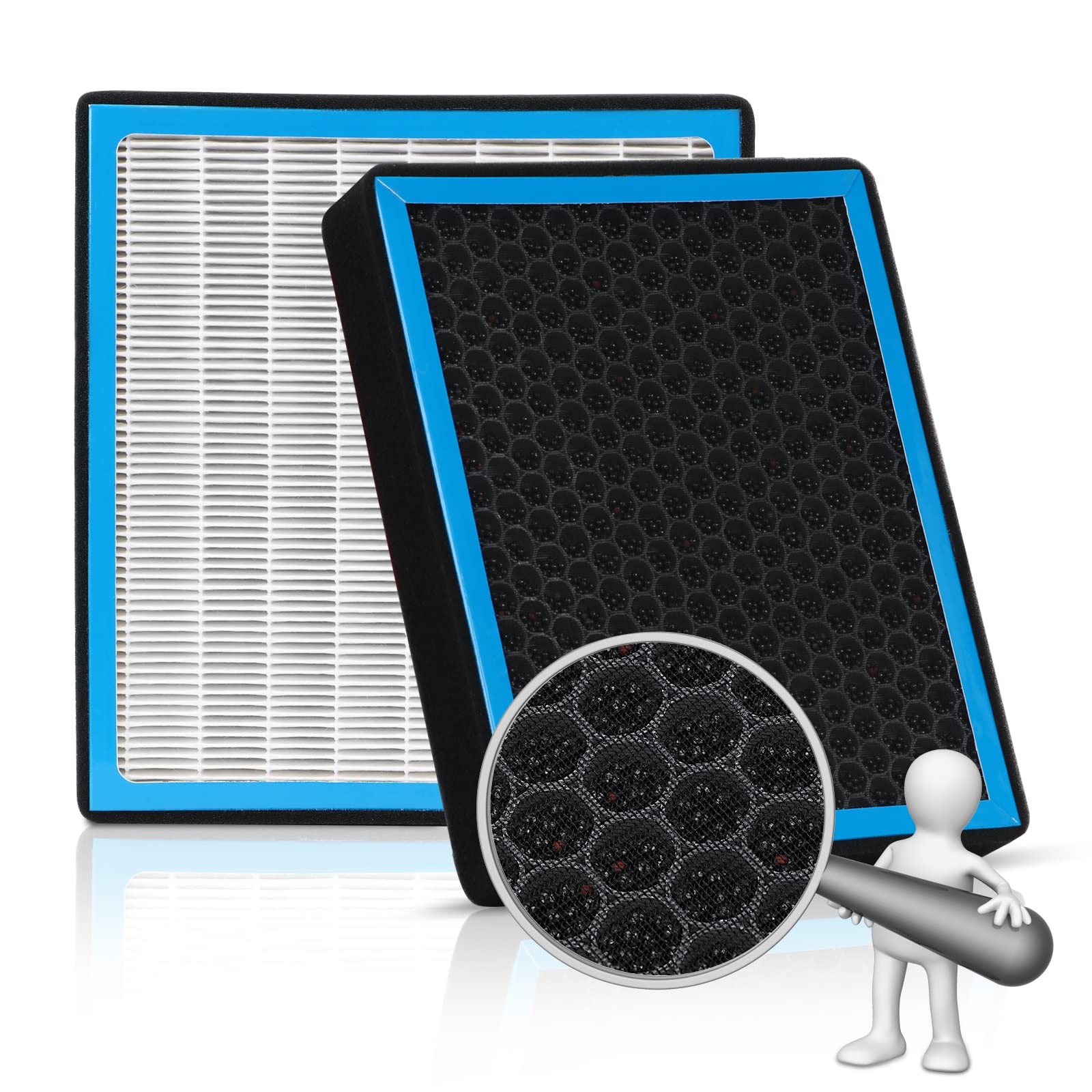 KARCOCA CF11966 cabin air filter with honeycomb design improves filtration efficiency.