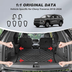 Karltys envelope style cargo net installation in Traverse trunk demonstrates easy, tool-free setup.