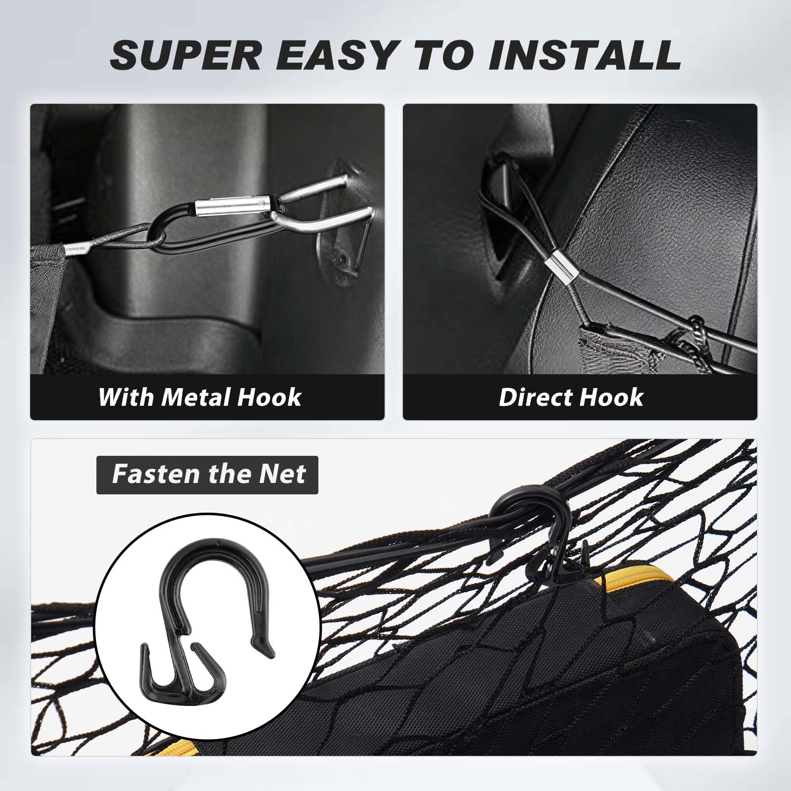 Karltys nylon-mesh cargo net shows durability and helpful stretch