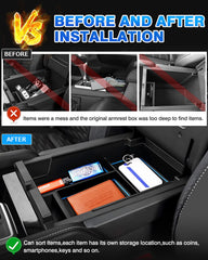 Karltys Pathfinder armrest-organizer-mat prevents items from slipping.