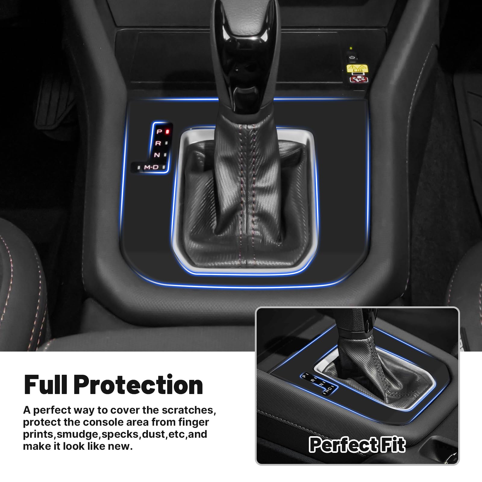 Karltys silicone interior trim protects console from fingerprints and wear.