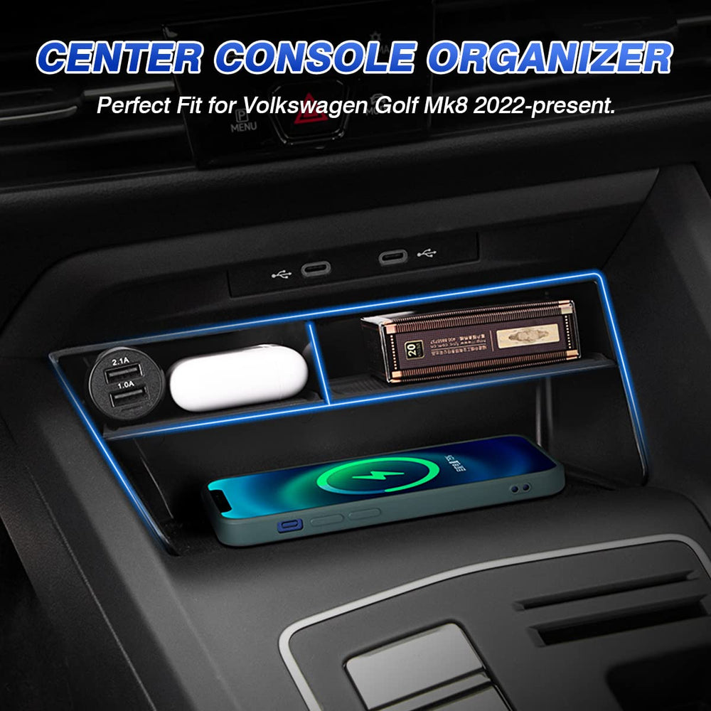 Karltys silicone non-slip mat keeps items from sliding in the console.