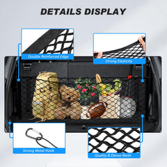 Durable nylon material with four carabiners and four hooks for reliable hold.