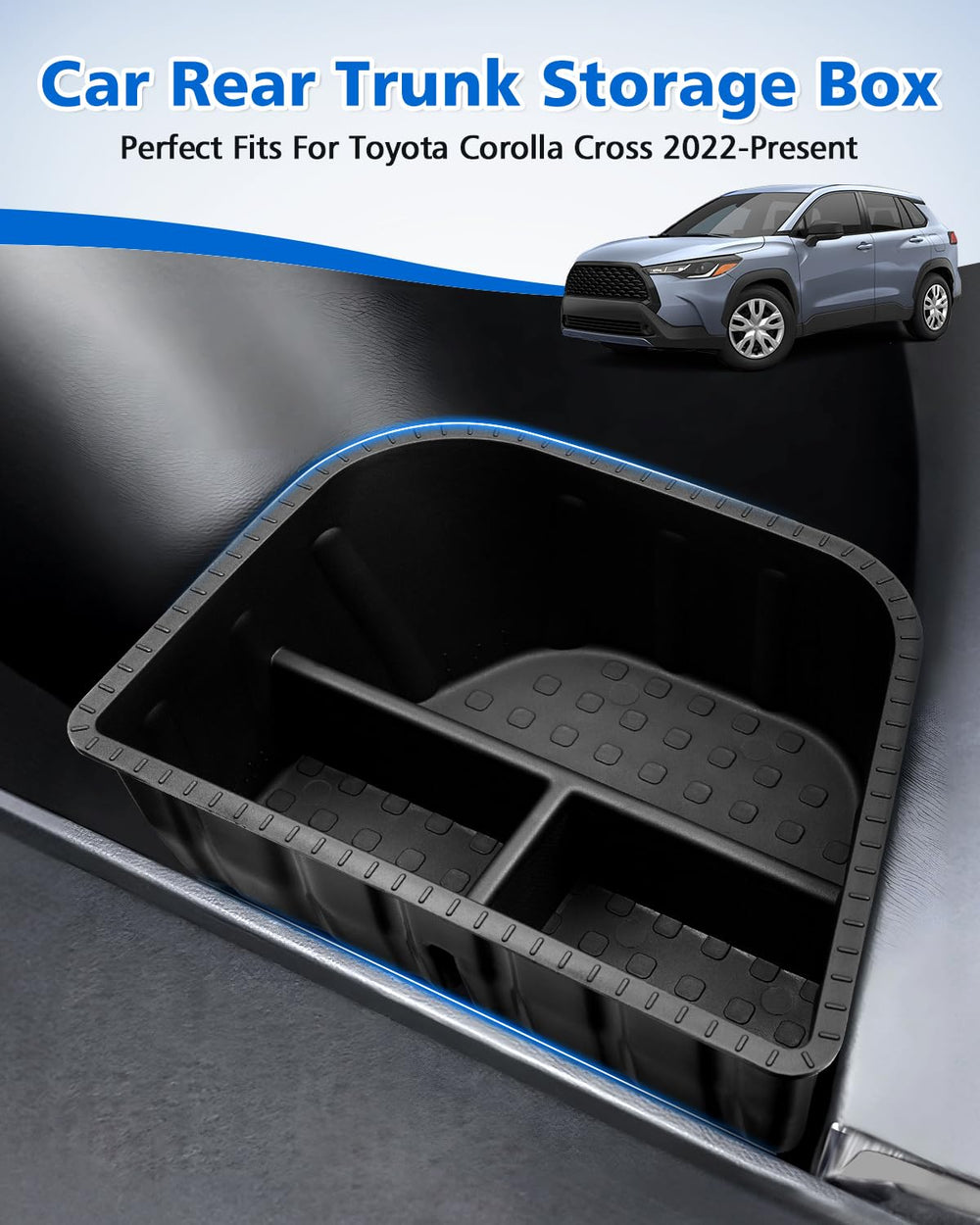 Karltys trunk organizer for Corolla Cross AWD right pocket keeps essentials within reach.