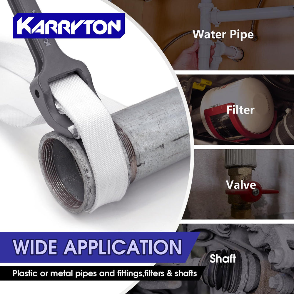 KARRYTON universal grip handles jars, filters, and plumbing fixtures with control