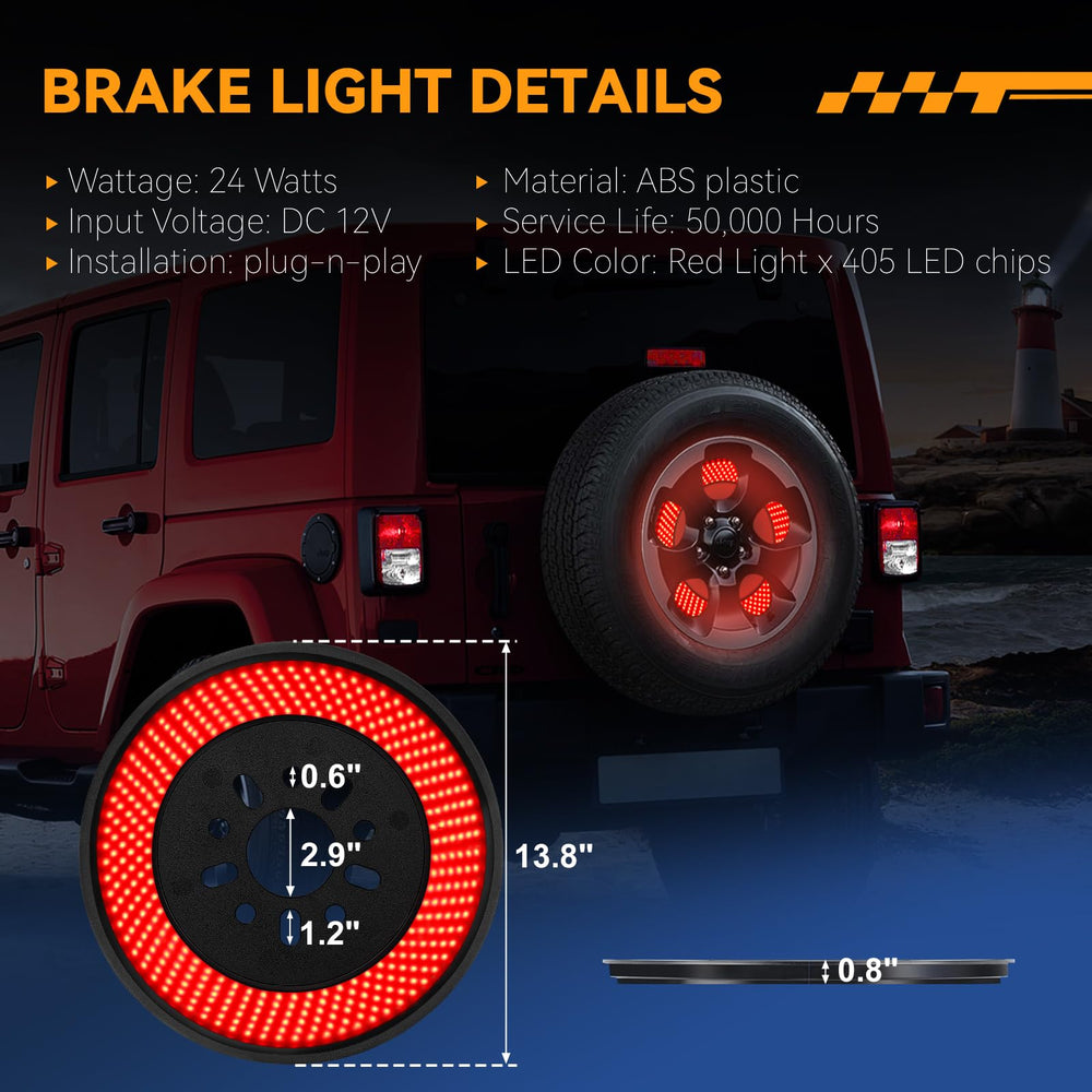 KARSAM 6-ring LED brake light on spare tire improves rear visibility