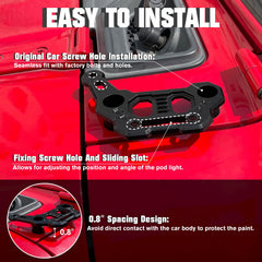 KARSAM A-pillar LED light pod brackets enabling tool-free mounting