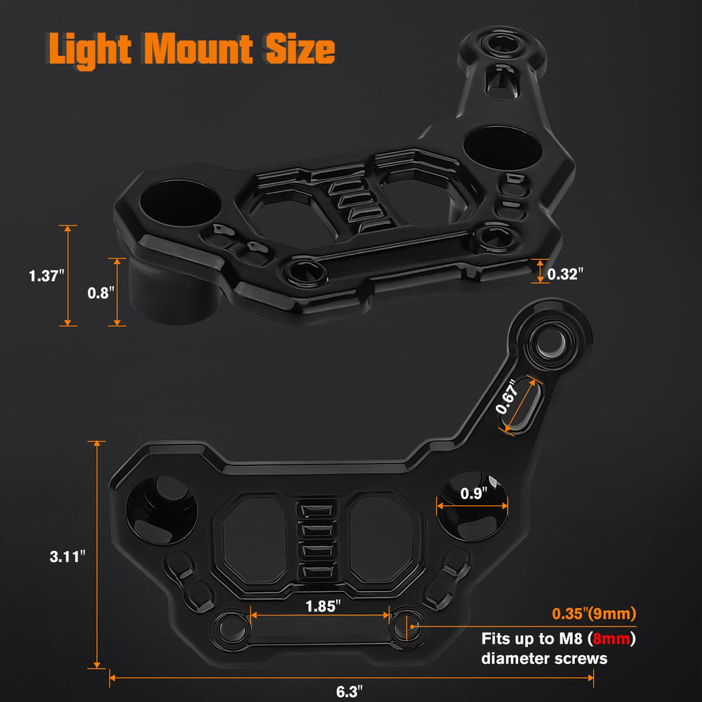 KARSAM ditch light cowl mount brackets securing rugged lighting setup