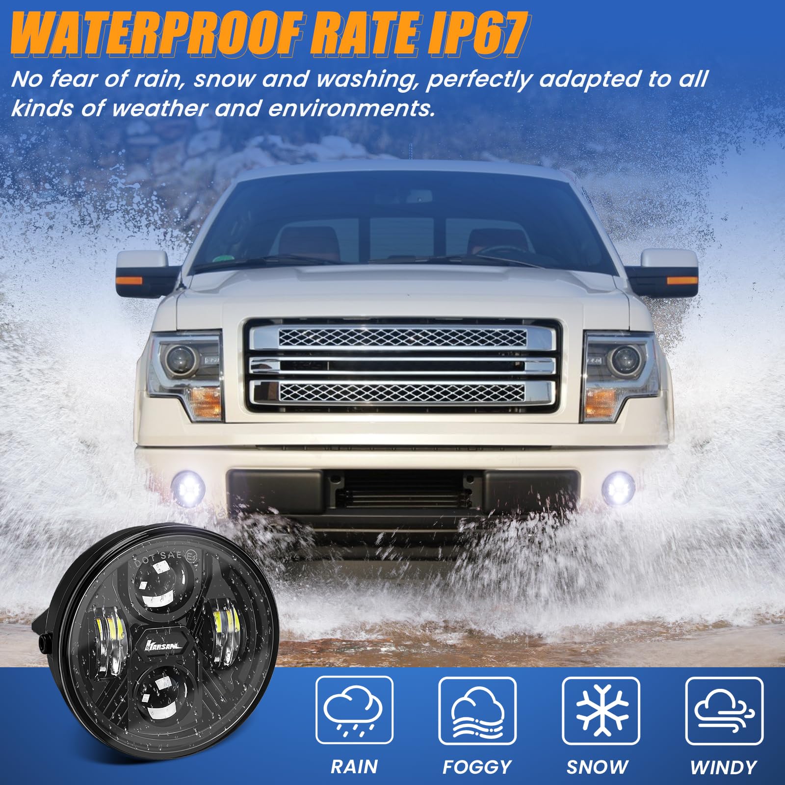 KARSAM F150 fog lights improve daytime visibility for other drivers.