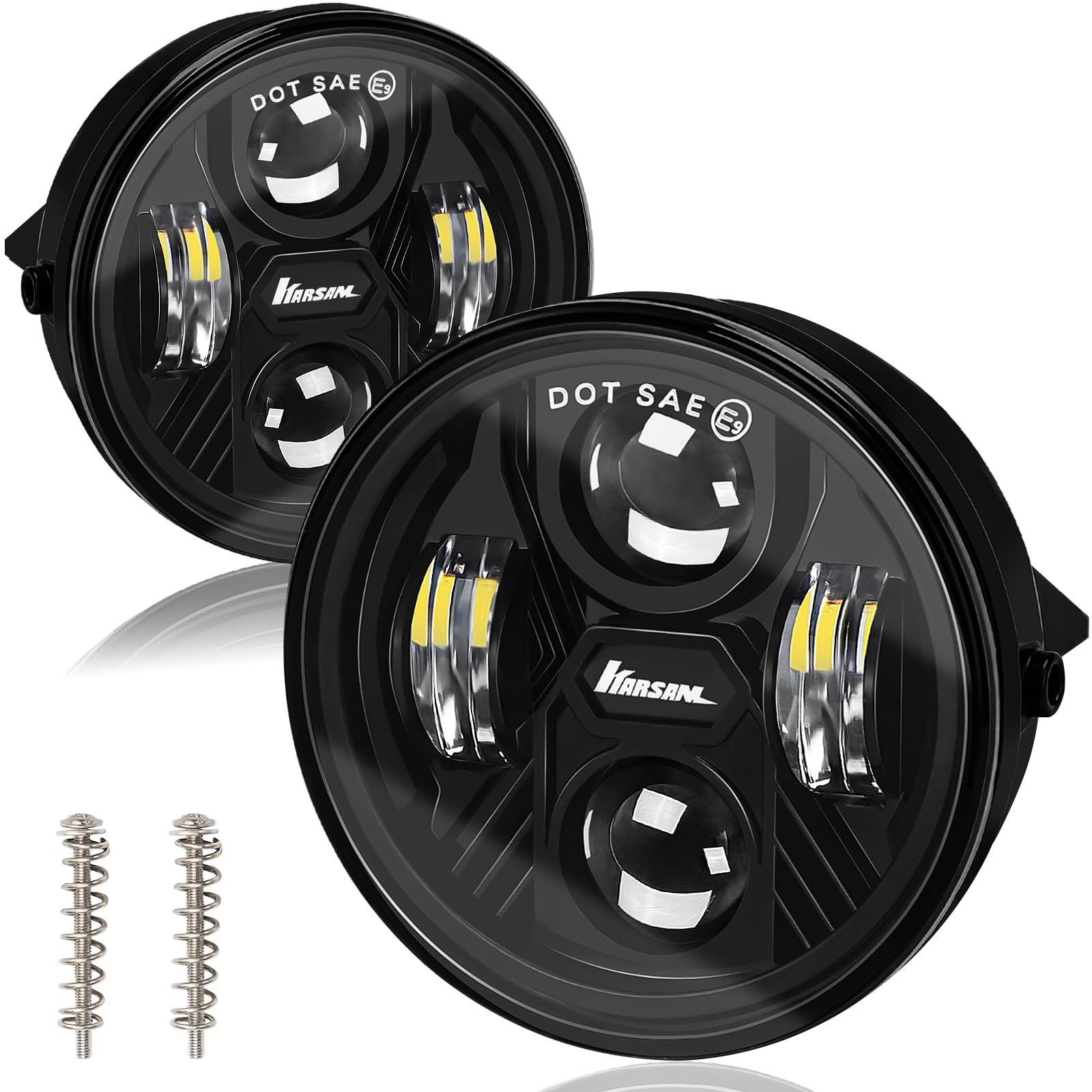 KARSAM F150 LED fog light round assembly delivers bright 4800LM for clear night visibility.
