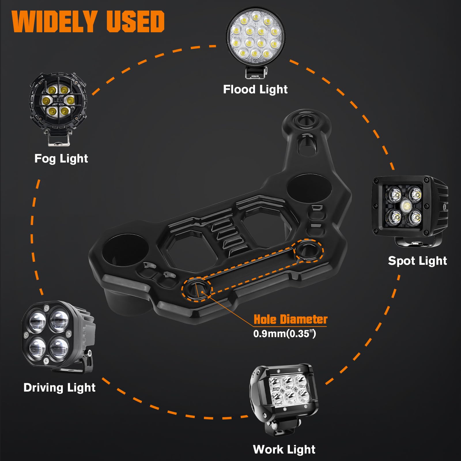 KARSAM Gladiator JT light bar mounts with bottom-mounted lights for better visibility