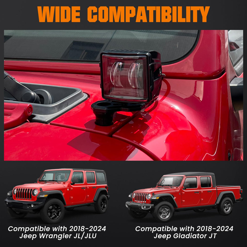 KARSAM Gladiator JT pillar light bracket keeps fog or pod lights steady.