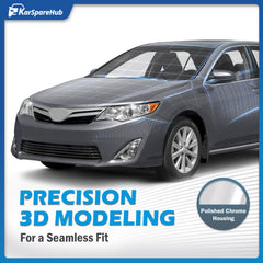 KarSpareHub Camry passenger-side headlight with chrome housing improves nighttime visibility.