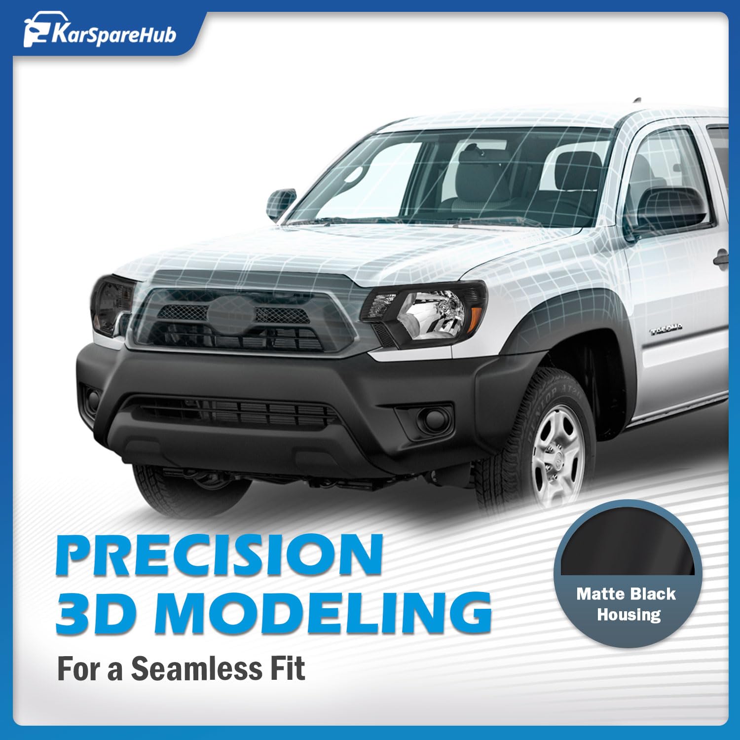 KarSpareHub headlights assembly for 2012-2015 Tacoma passenger side with secure alignment