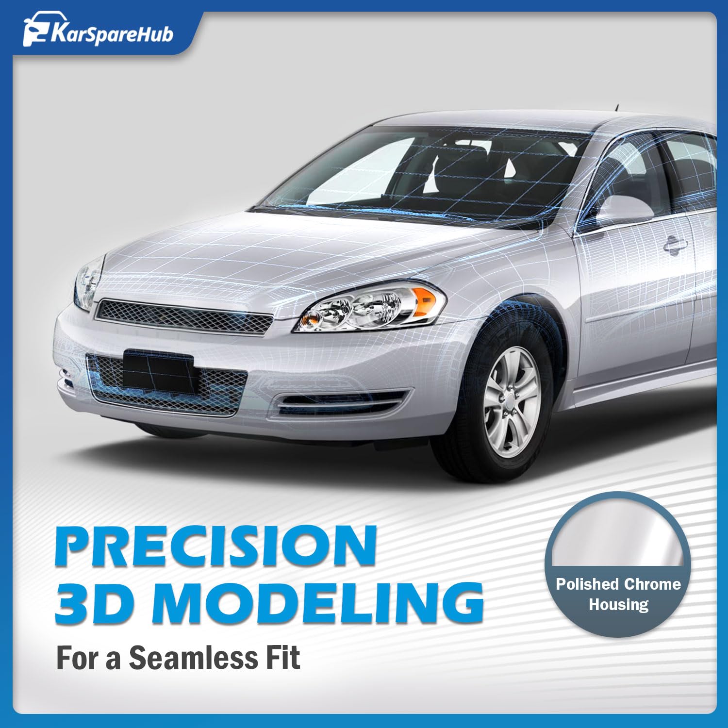 KarSpareHub Impala Limited headlights rear-angle with bulbs for all-season protection