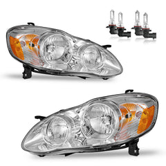 KarSpareHub headlights assembly with clear lens for Toyota Corolla 2003-2008 improves night visibility