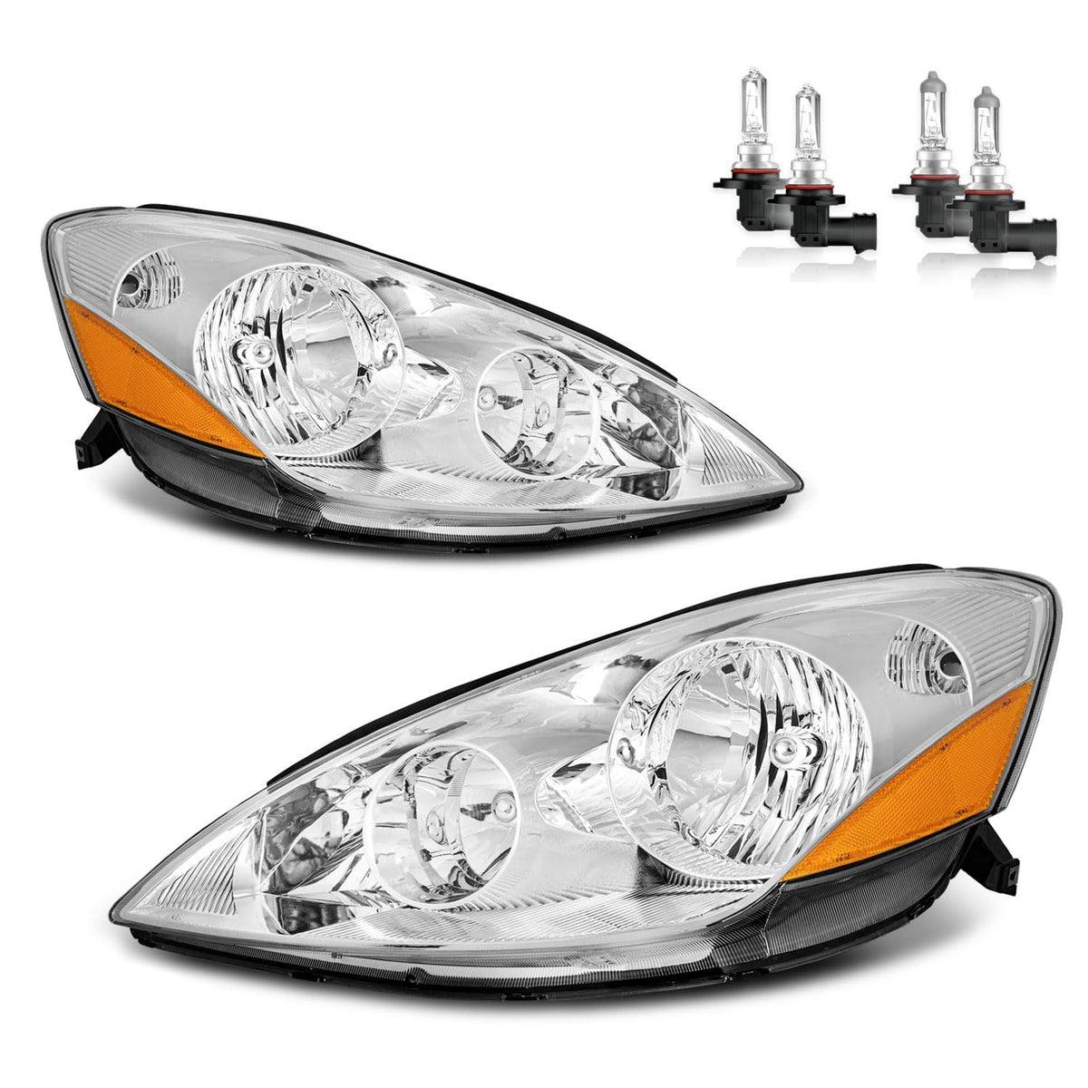 KarSpareHub front driver-side headlights assembly with bulbs for enhanced night visibility