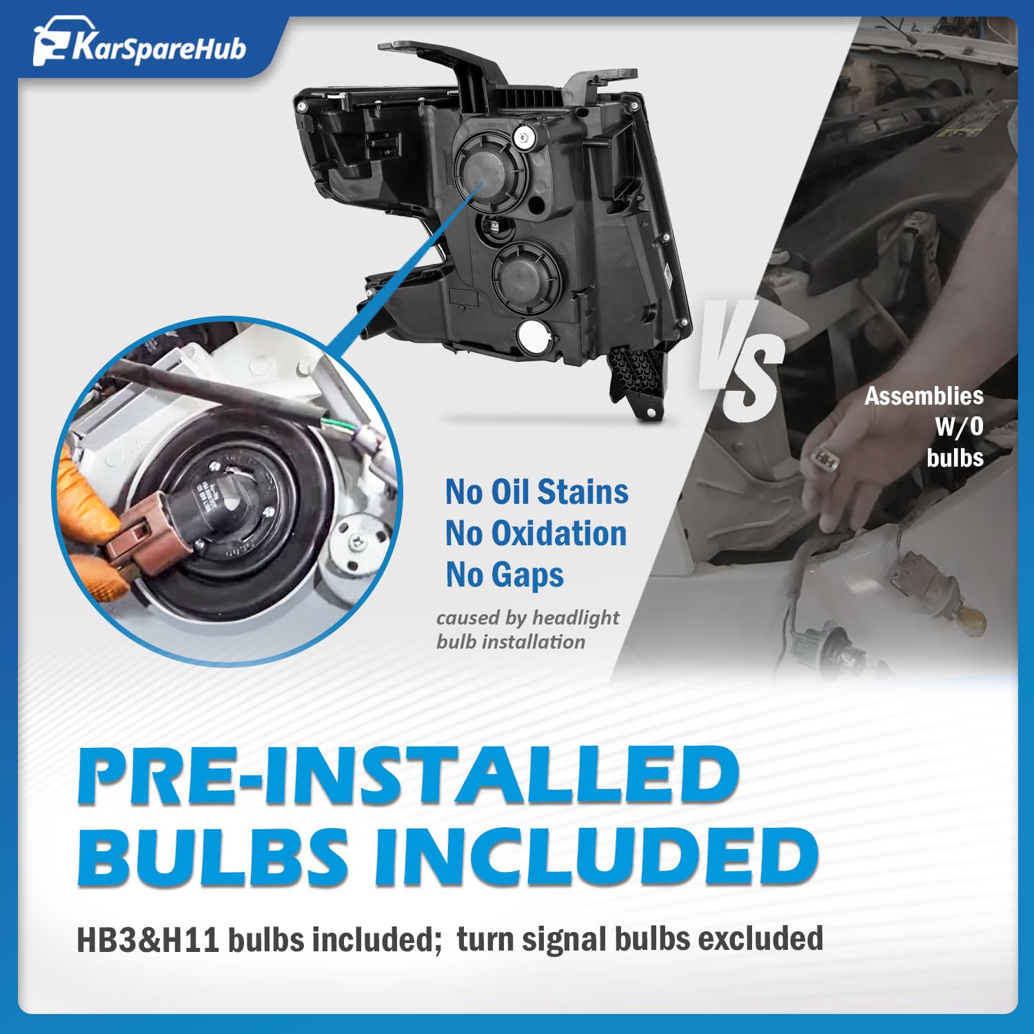 Night illumination from KarSpareHub DRL projector headlights enhancing visibility.