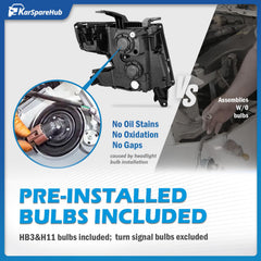 Night illumination from KarSpareHub DRL projector headlights enhancing visibility.