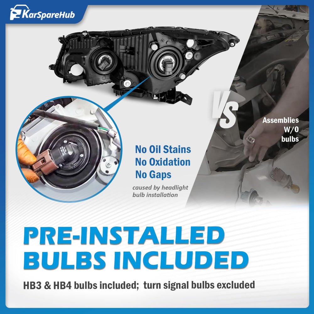 Weather-sealed KarSpareHub headlights protecting internal components in rain