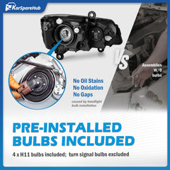 KarSpareHub passenger-side headlight for Grand Caravan delivers balanced brightness