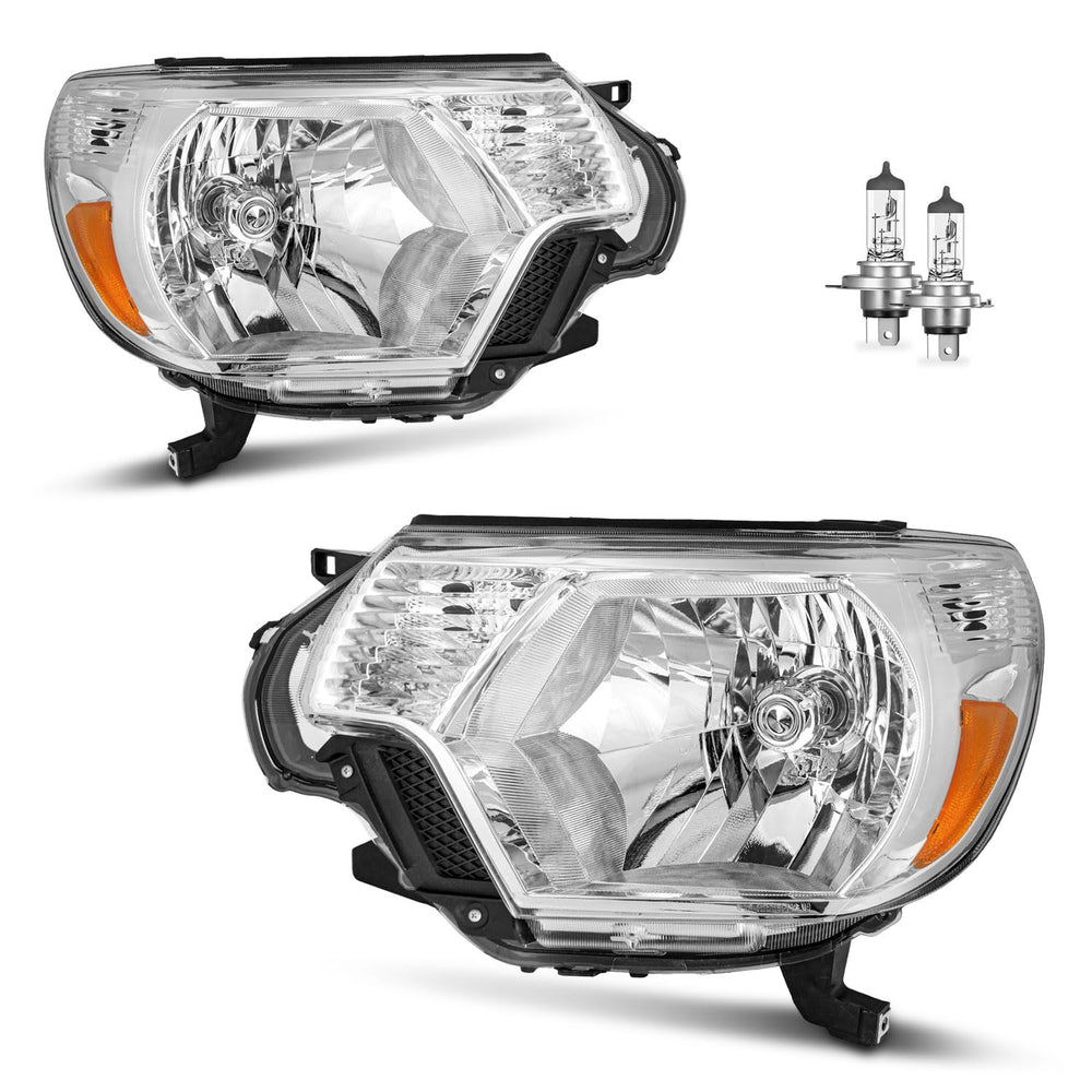 KarSpareHub Tacoma driver-side headlight with chrome housing for enhanced night visibility