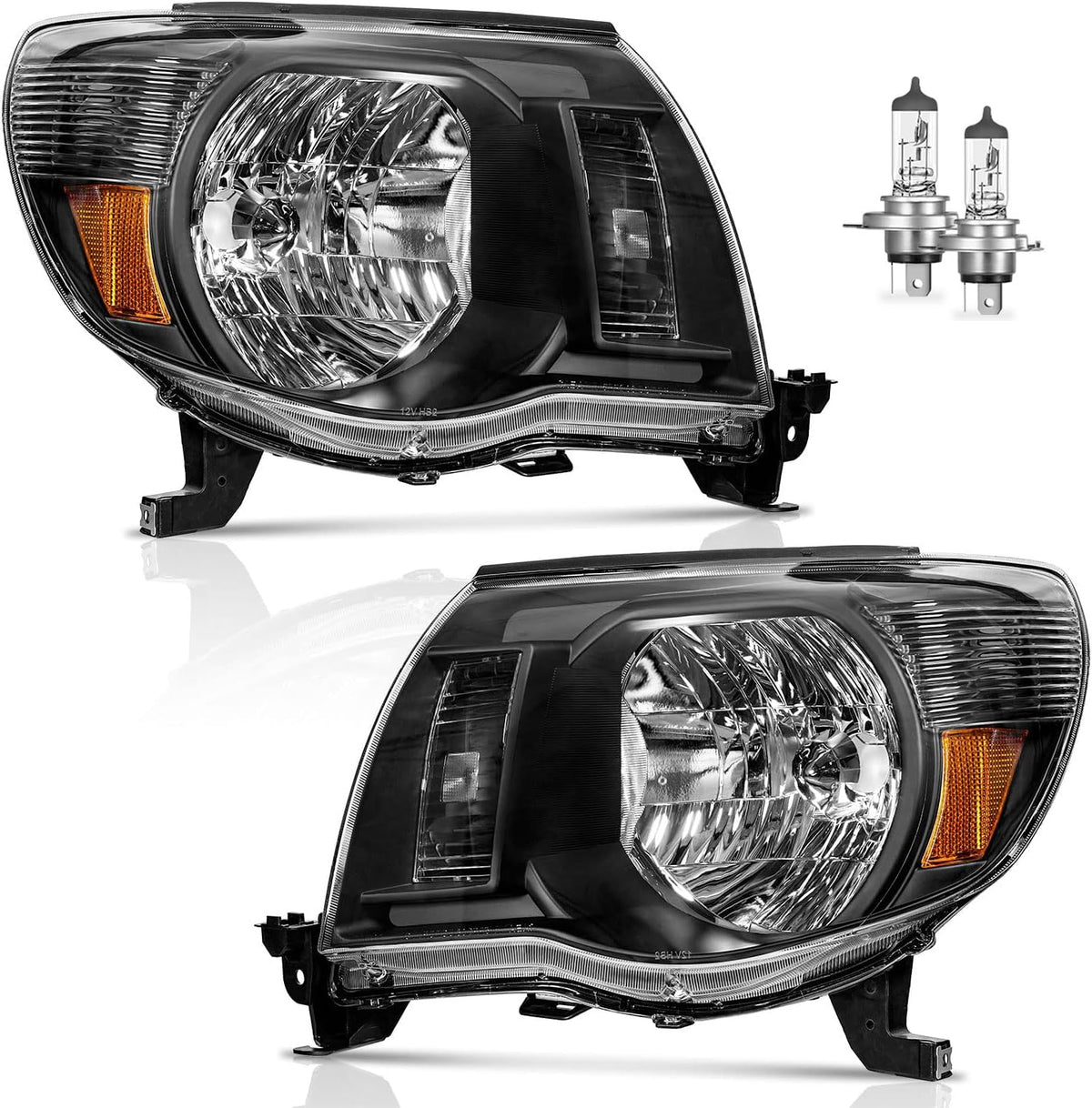 KarSpareHub Tacoma headlight driver side with black housing for improved night visibility