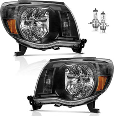 KarSpareHub Tacoma headlight driver side with black housing for improved night visibility