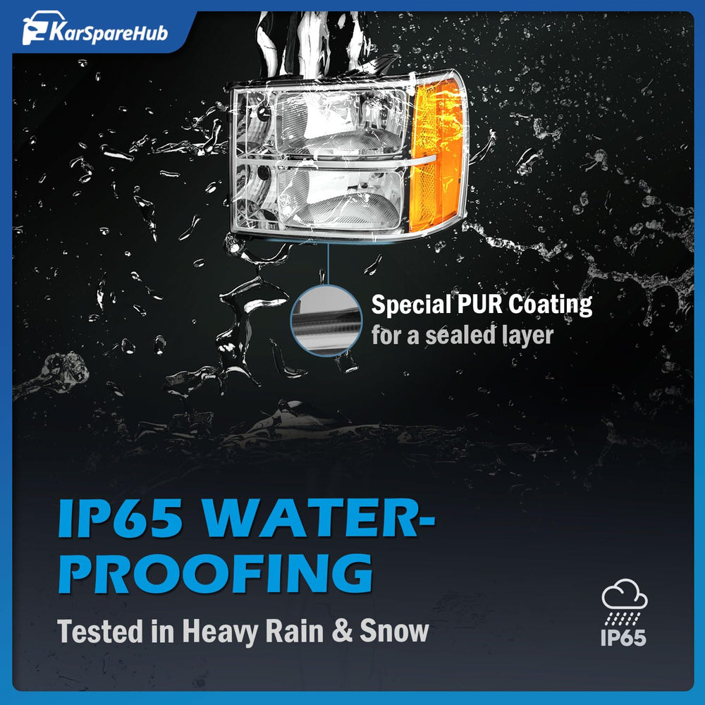 KarSpareHub UV coating on headlight lens for long-lasting clarity.