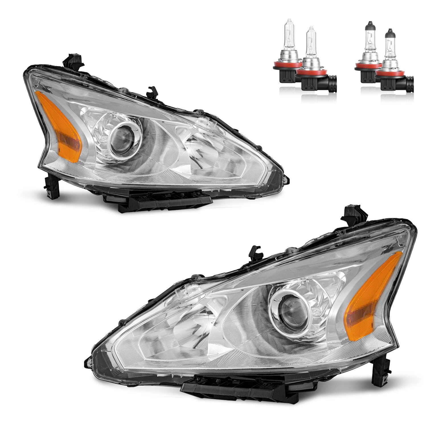 KarSpareHub Altima headlights with bulbs front view for clear night driving