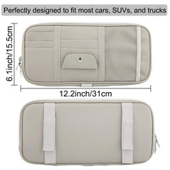 Kartisen car sun visor organizer gray card pockets keep cards neatly organized.