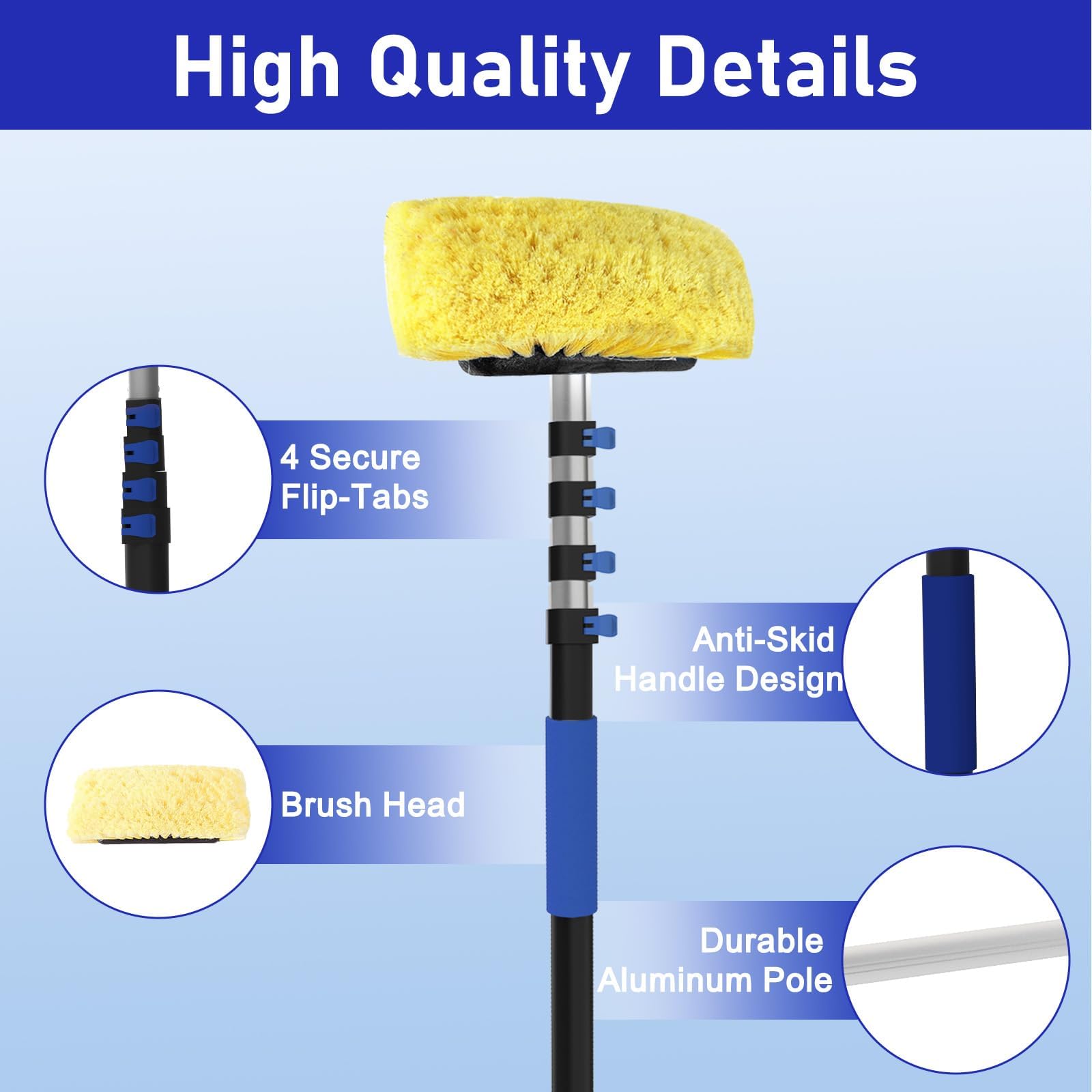 Karveden aluminium telescoping pole extends reach for hard-to-reach surfaces