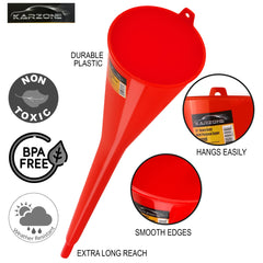 KarZone gas-refill funnel supports precise fuel topping in motorcycles or cars